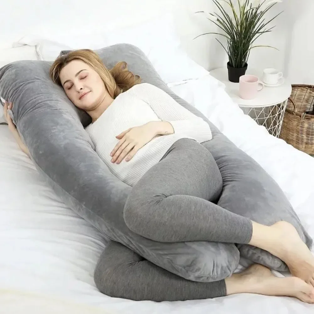 Queen Rose U Shape Pillow Maternity Belly Contoured Body Pregnant Sleep Cushion